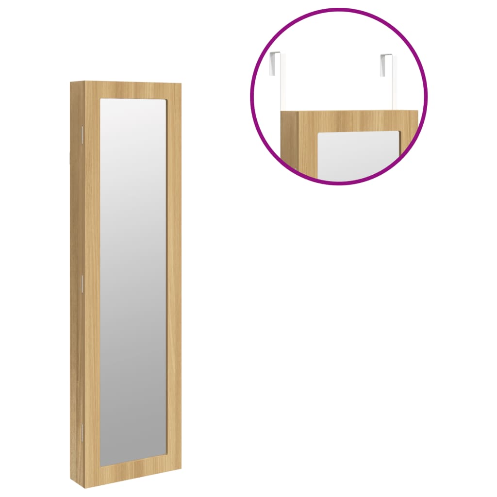 Armoire à bijoux murale avec miroir 30x8,5x106 cm