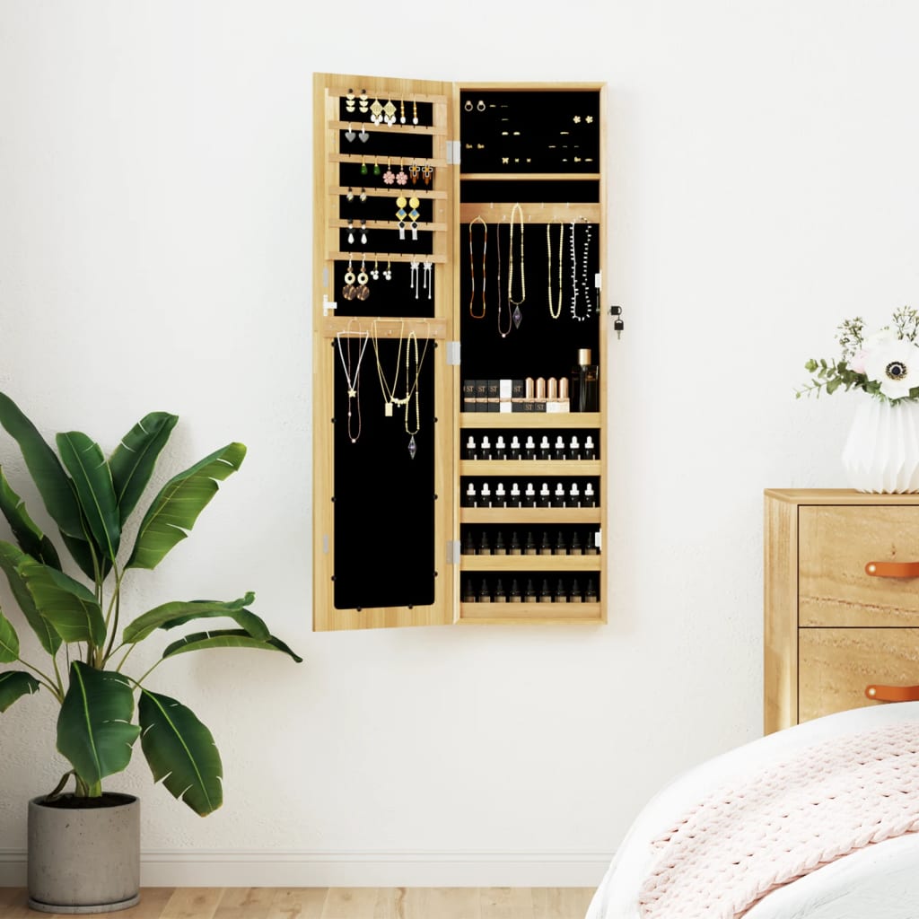 Armoire à bijoux murale avec miroir 30x8,5x106 cm