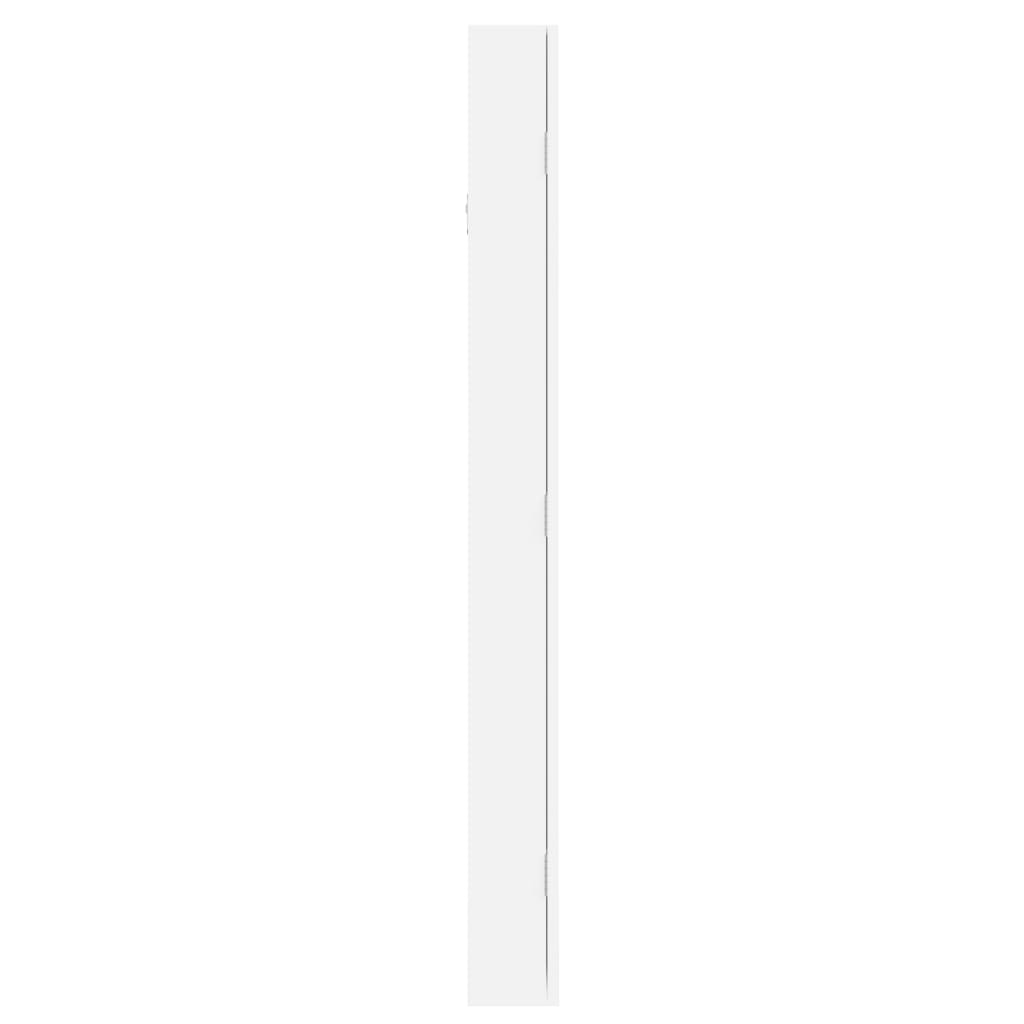 Armoire à bijoux avec miroir Murale Blanc 37,5x10x106 cm