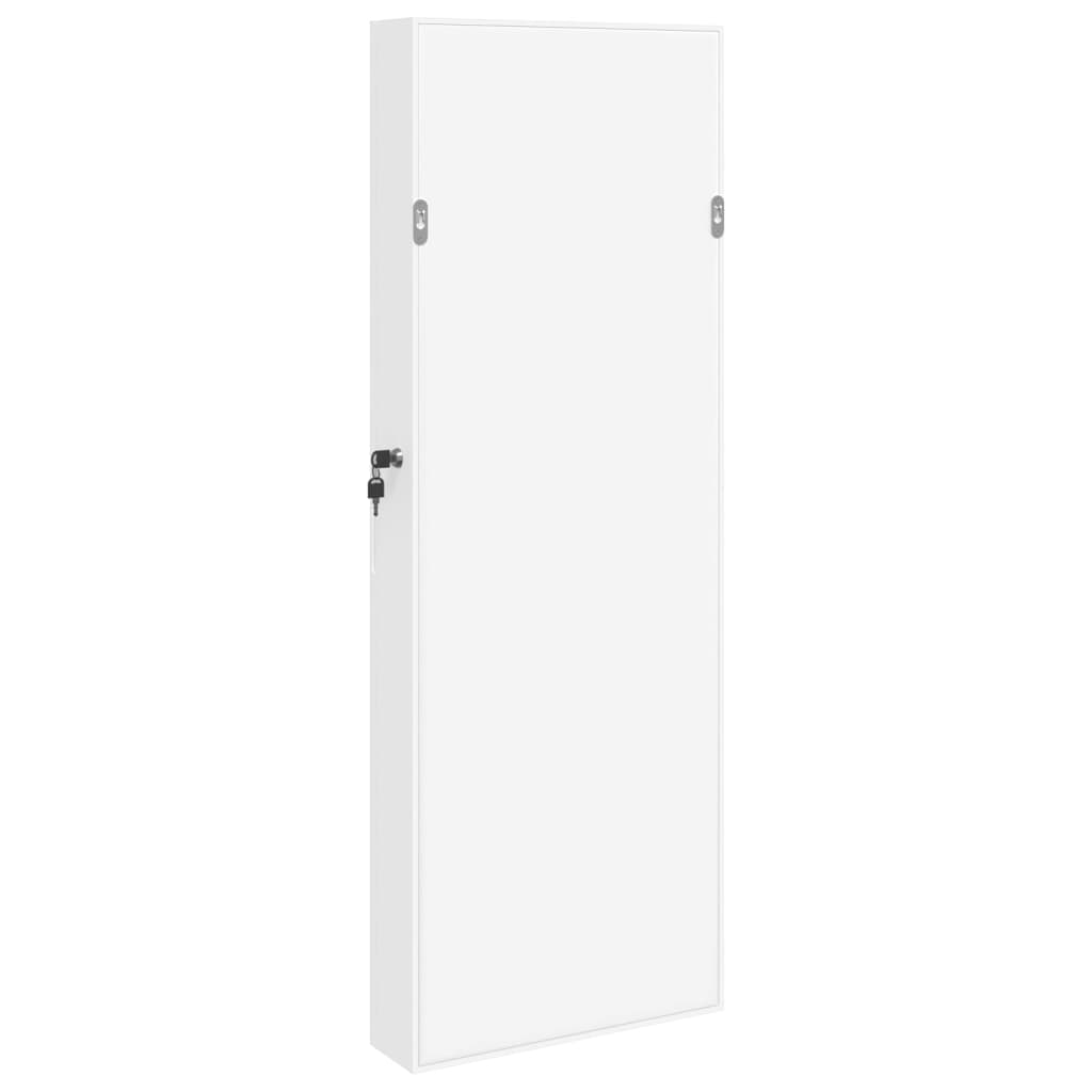 Armoire à bijoux avec miroir Murale Blanc 37,5x10x106 cm