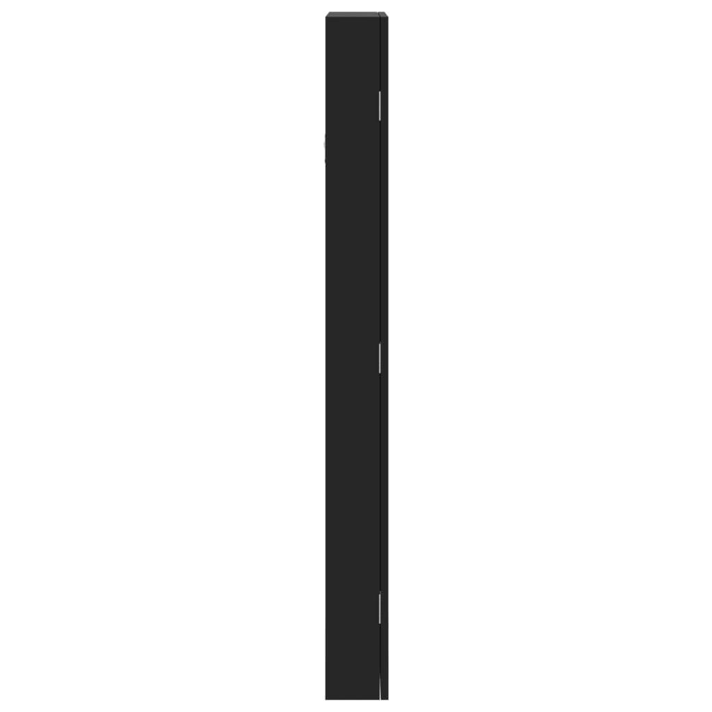 Jewelry Cabinet with Mirror Wall Mounted Black 37.5x10x106 cm