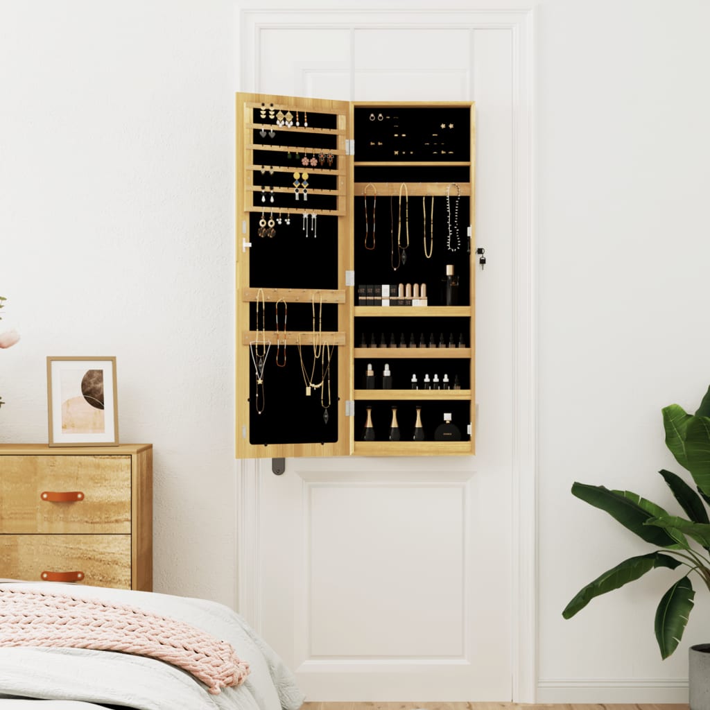 Armoire à bijoux avec miroir, montage mural 37,5x10x106 cm