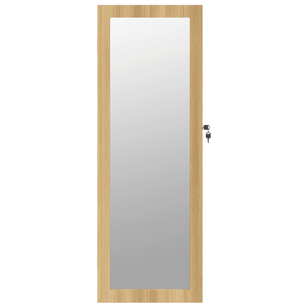 Armoire à bijoux avec miroir, montage mural 37,5x10x106 cm