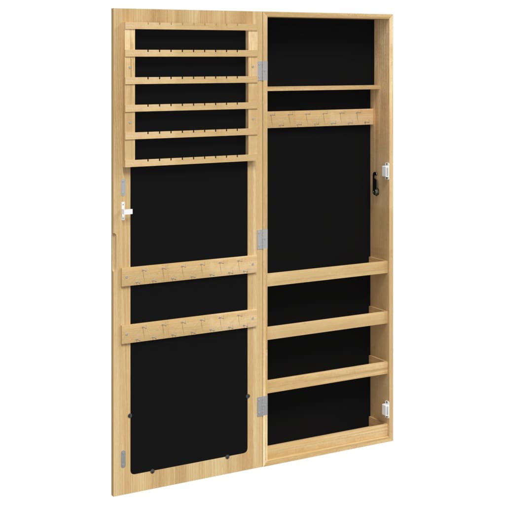 Armoire à bijoux avec miroir, montage mural 37,5x10x106 cm