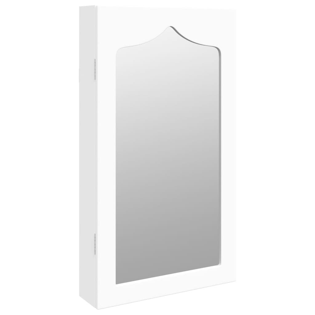 Jewelry Cabinet with Mirror Wall Mounted White 37.5x10x67 cm