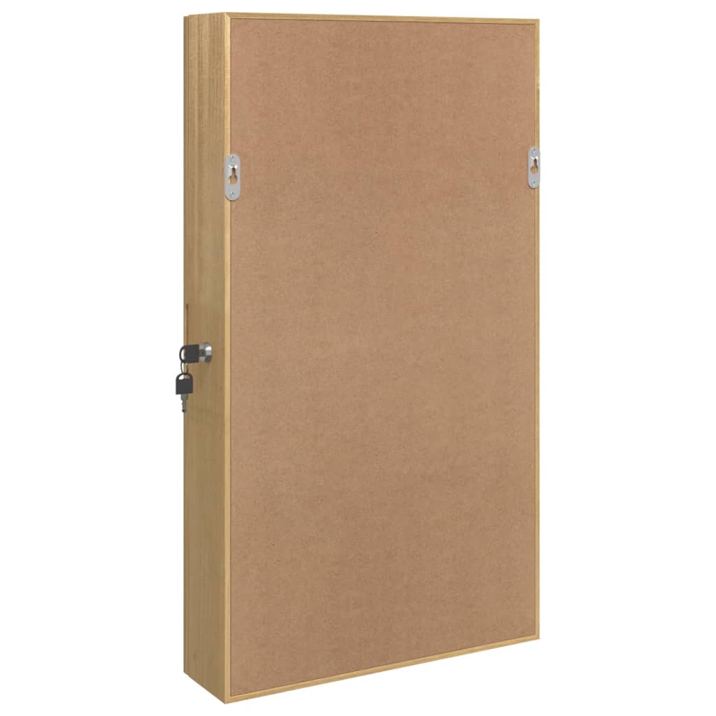 Armoire à bijoux avec miroir, fixation murale 37,5x10x67 cm