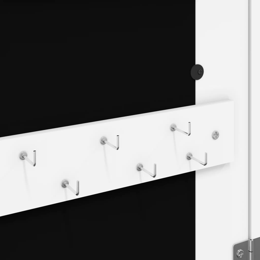 Armoire à bijoux avec miroir, fixation murale, blanc, 37,5x10x90 cm