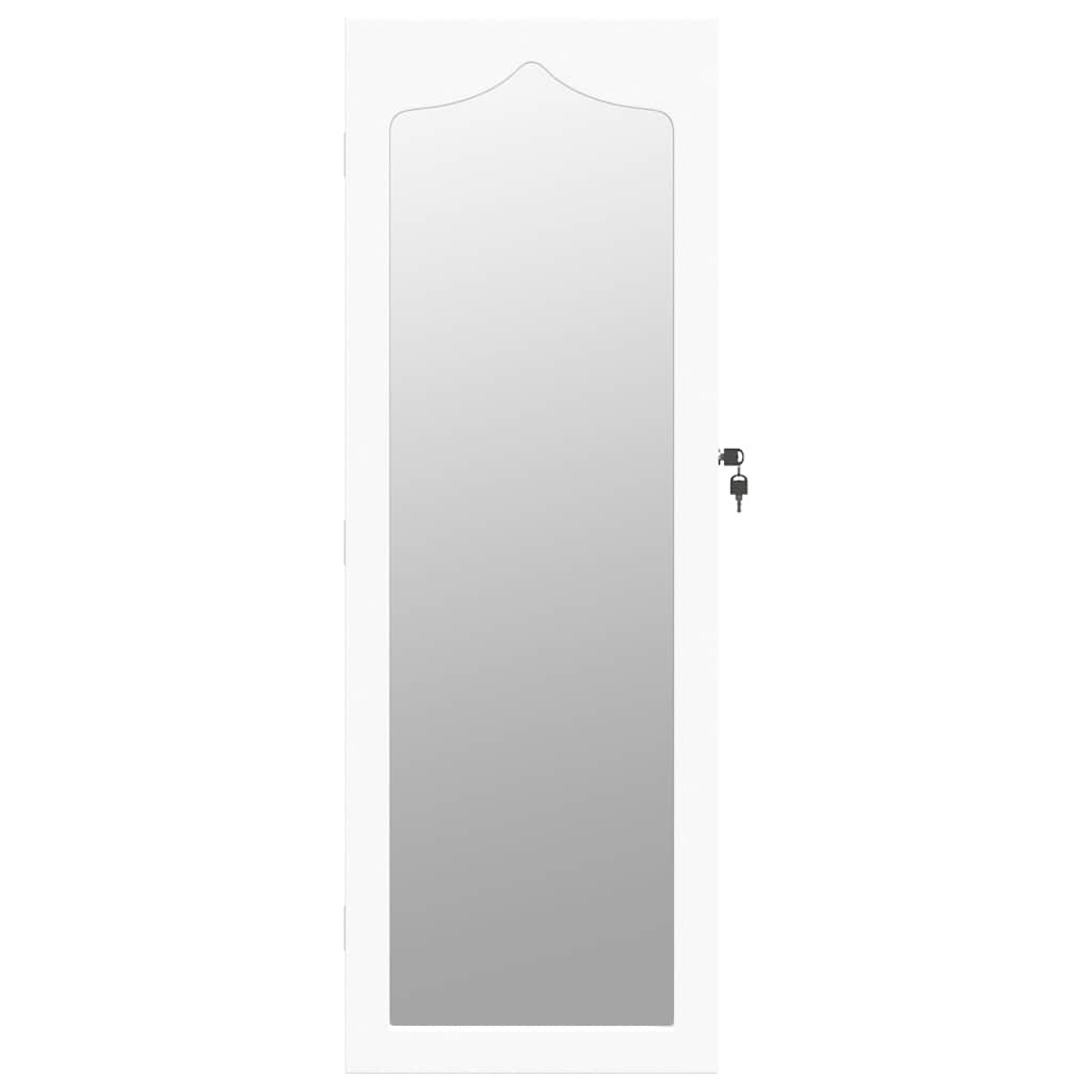 Jewelry Cabinet with Mirror Wall Mounted White 37.5x10x106 cm