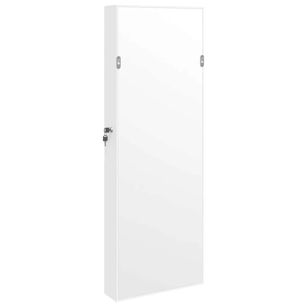 Jewelry Cabinet with Mirror Wall Mounted White 37.5x10x106 cm