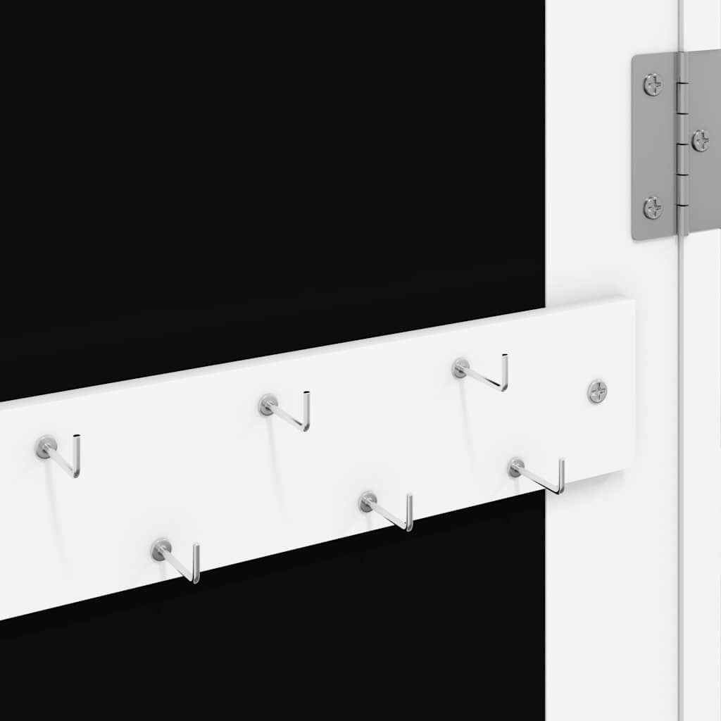 Jewelry Cabinet with Mirror Wall Mounted White 37.5x10x106 cm