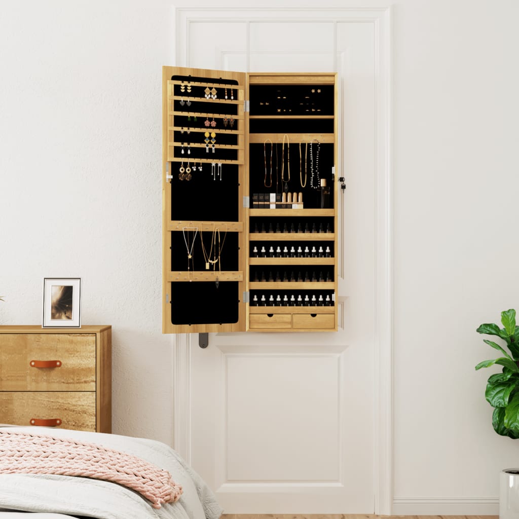 Armoire à bijoux-miroir avec éclairage LED, fixation murale