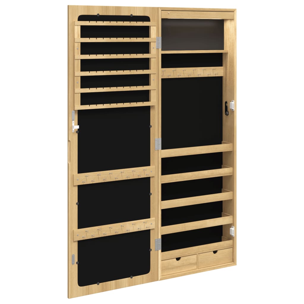 Armoire à bijoux-miroir avec éclairage LED, fixation murale