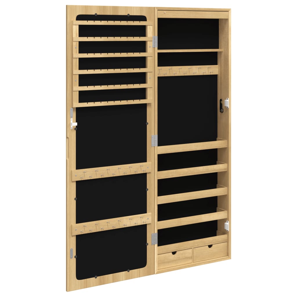 Armoire à bijoux-miroir avec éclairage LED, fixation murale