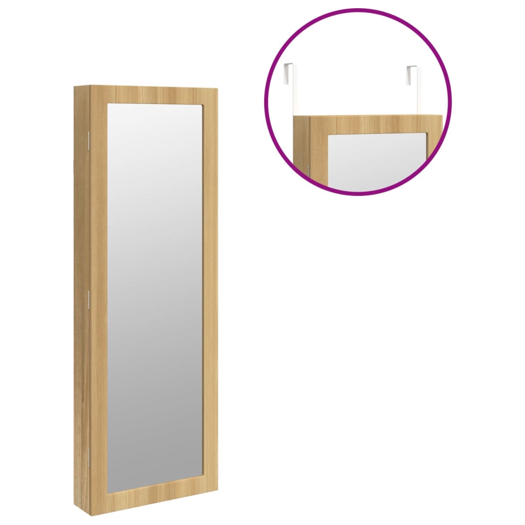 Armoire à bijoux-miroir avec éclairage LED, fixation murale