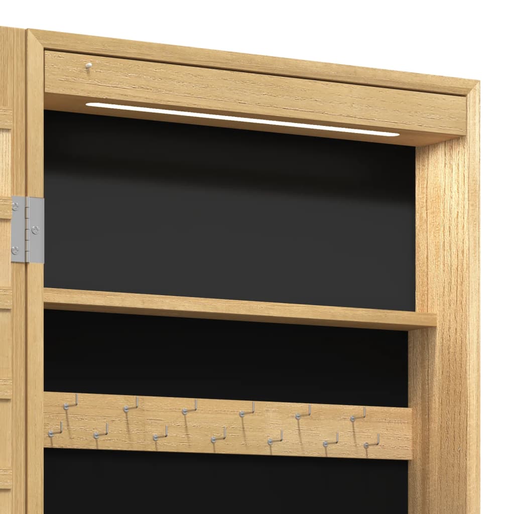 Armoire à bijoux-miroir avec éclairage LED, fixation murale
