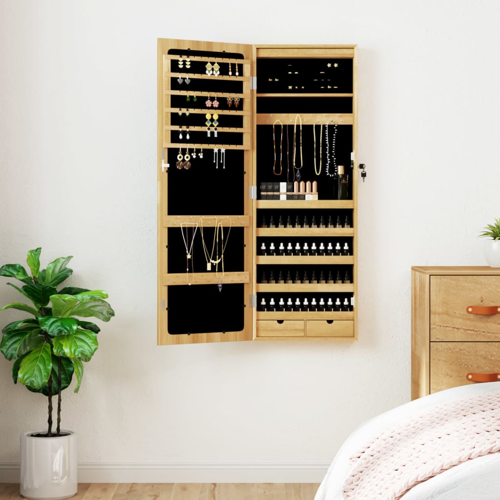 Armoire à bijoux-miroir avec éclairage LED, fixation murale
