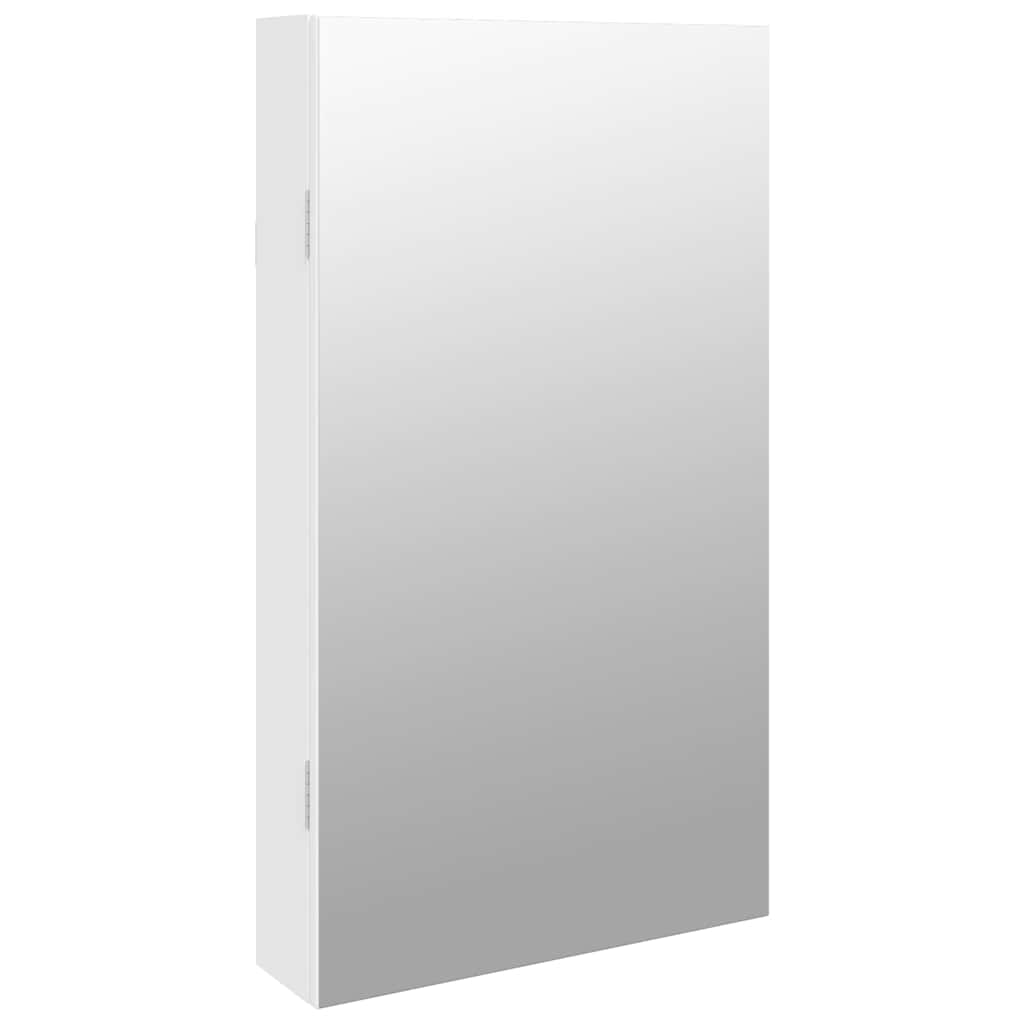 Armoire à bijoux miroir avec éclairage LED Montage mural Blanc