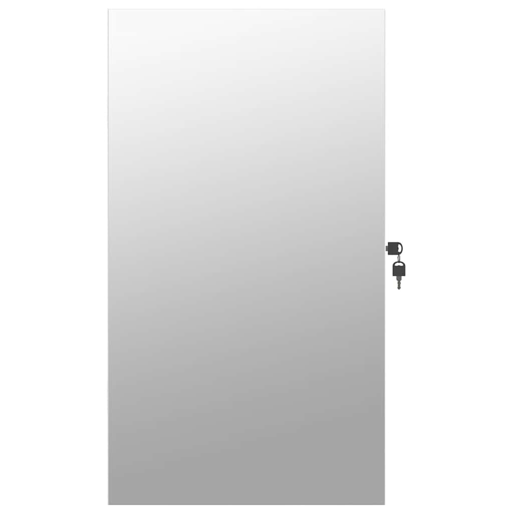 Armoire à bijoux miroir avec éclairage LED Montage mural Blanc