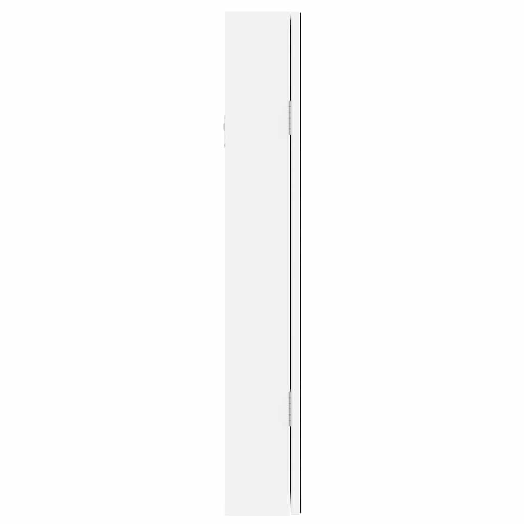 Armoire à bijoux miroir avec éclairage LED Montage mural Blanc