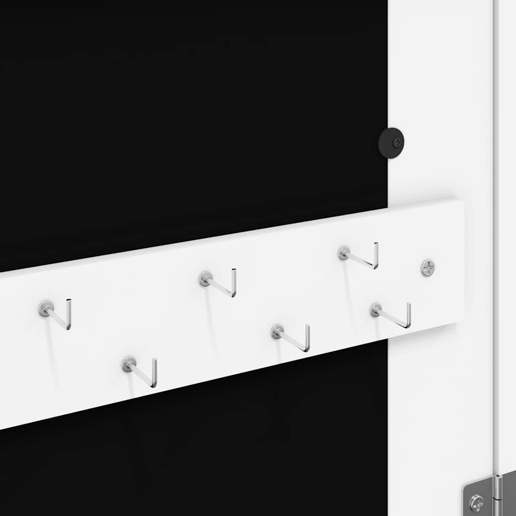Armoire à bijoux miroir avec éclairage LED Montage mural Blanc