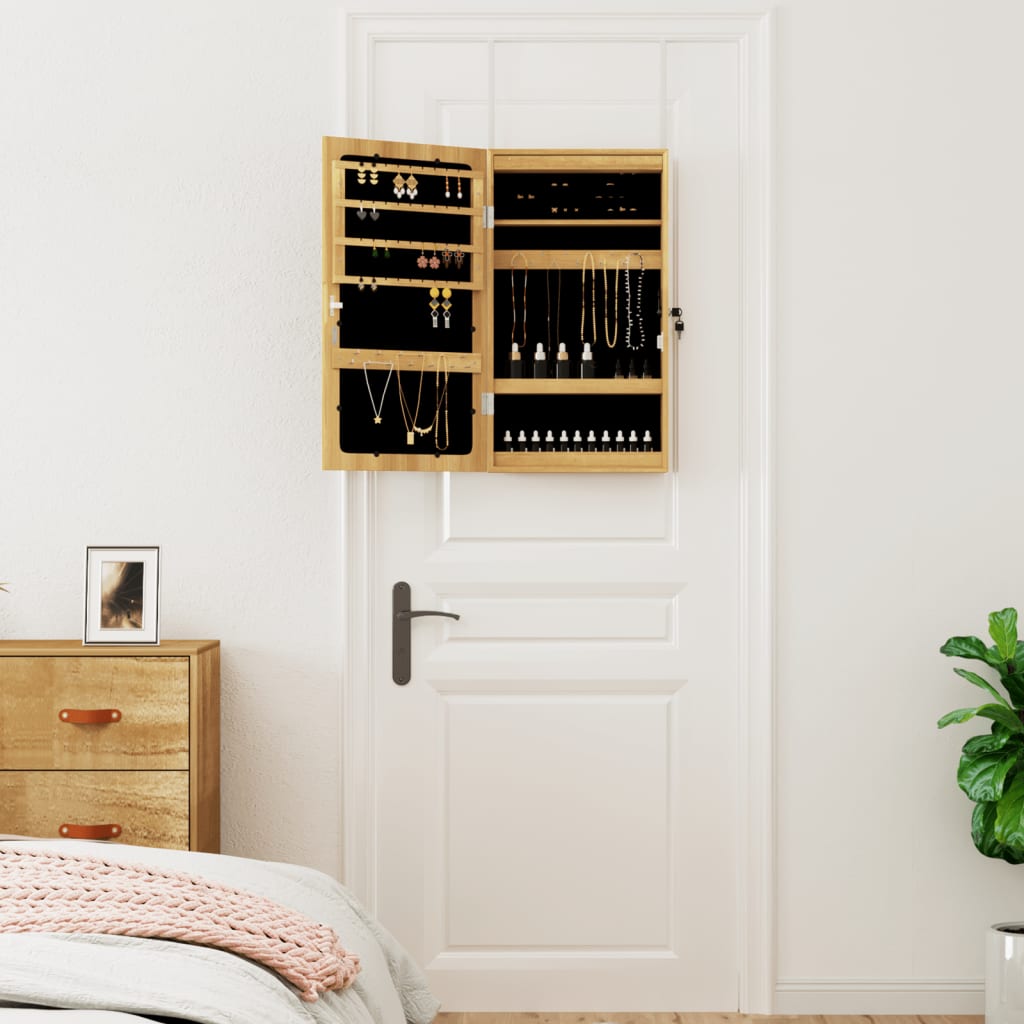 Armoire à bijoux-miroir avec éclairage LED, fixation murale