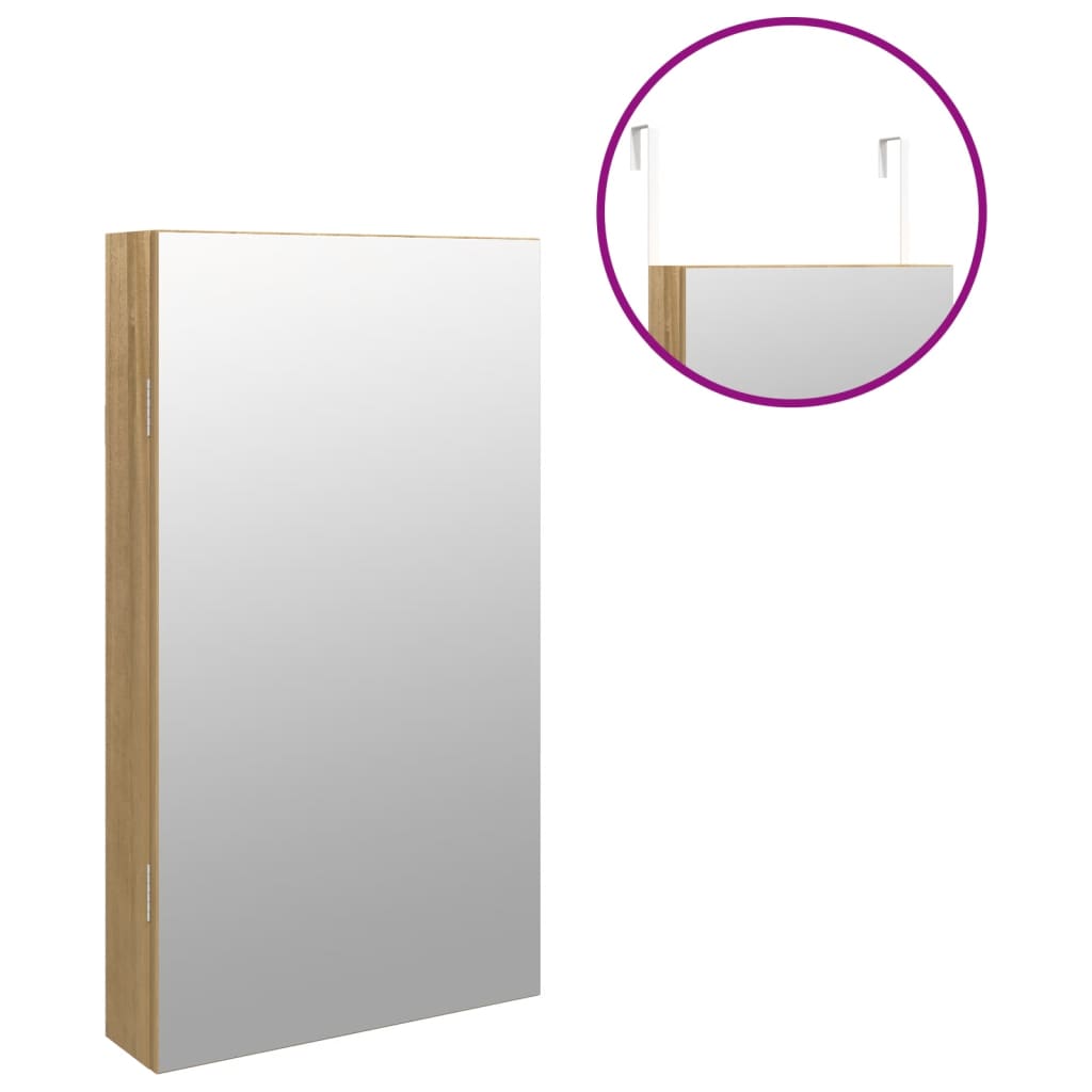 Armoire à bijoux-miroir avec éclairage LED, fixation murale