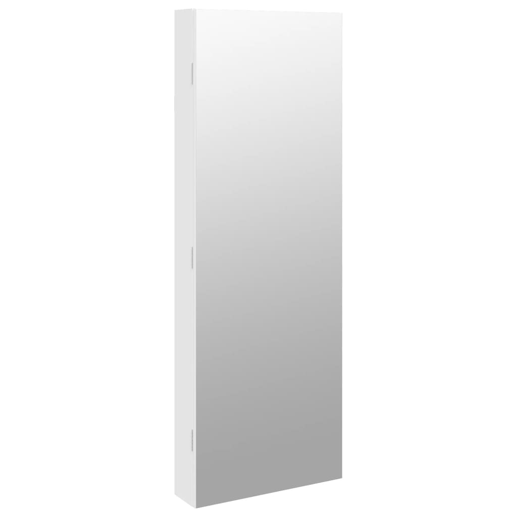 Armoire à bijoux miroir avec éclairage LED Montage mural Blanc