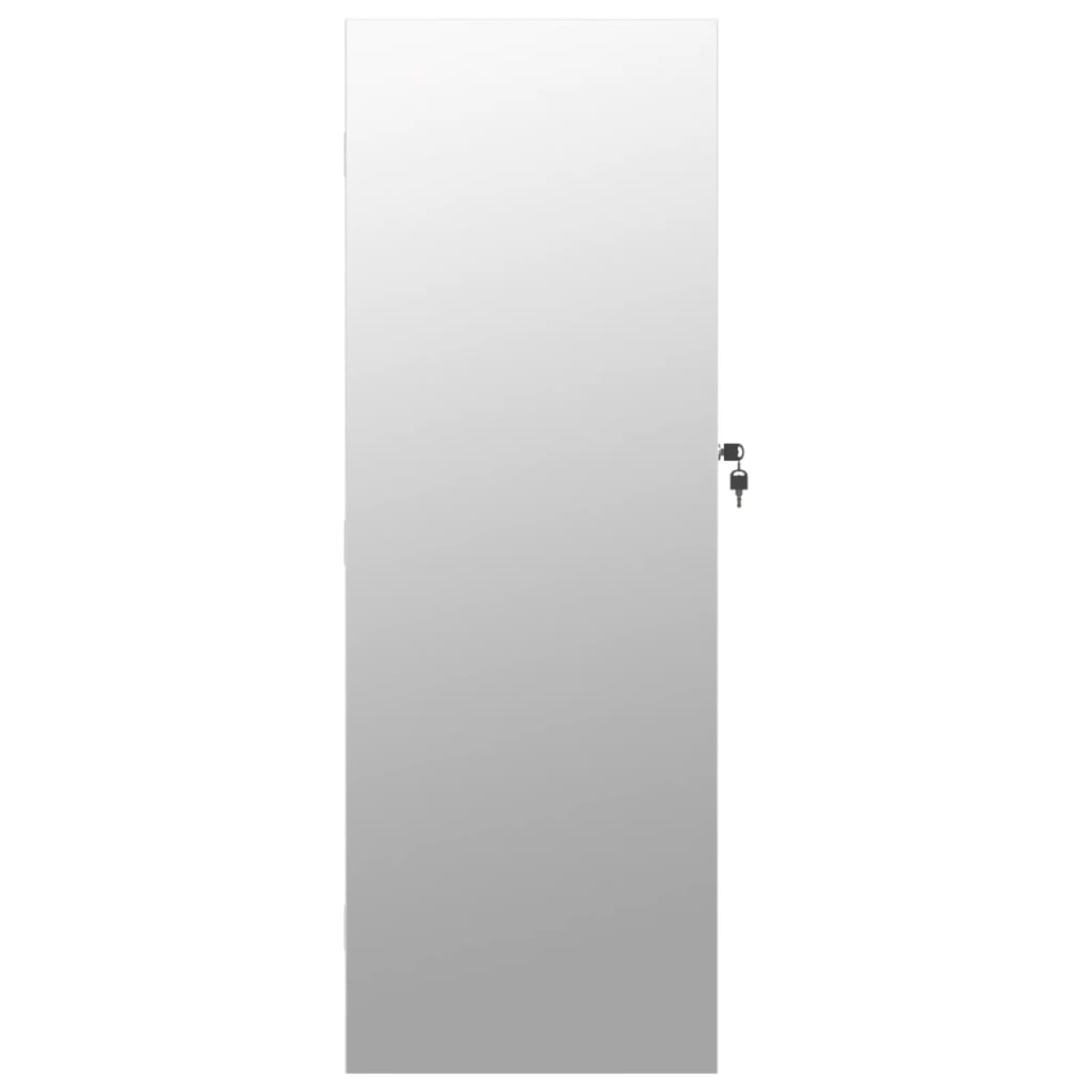 Armoire à bijoux miroir avec éclairage LED Montage mural Blanc