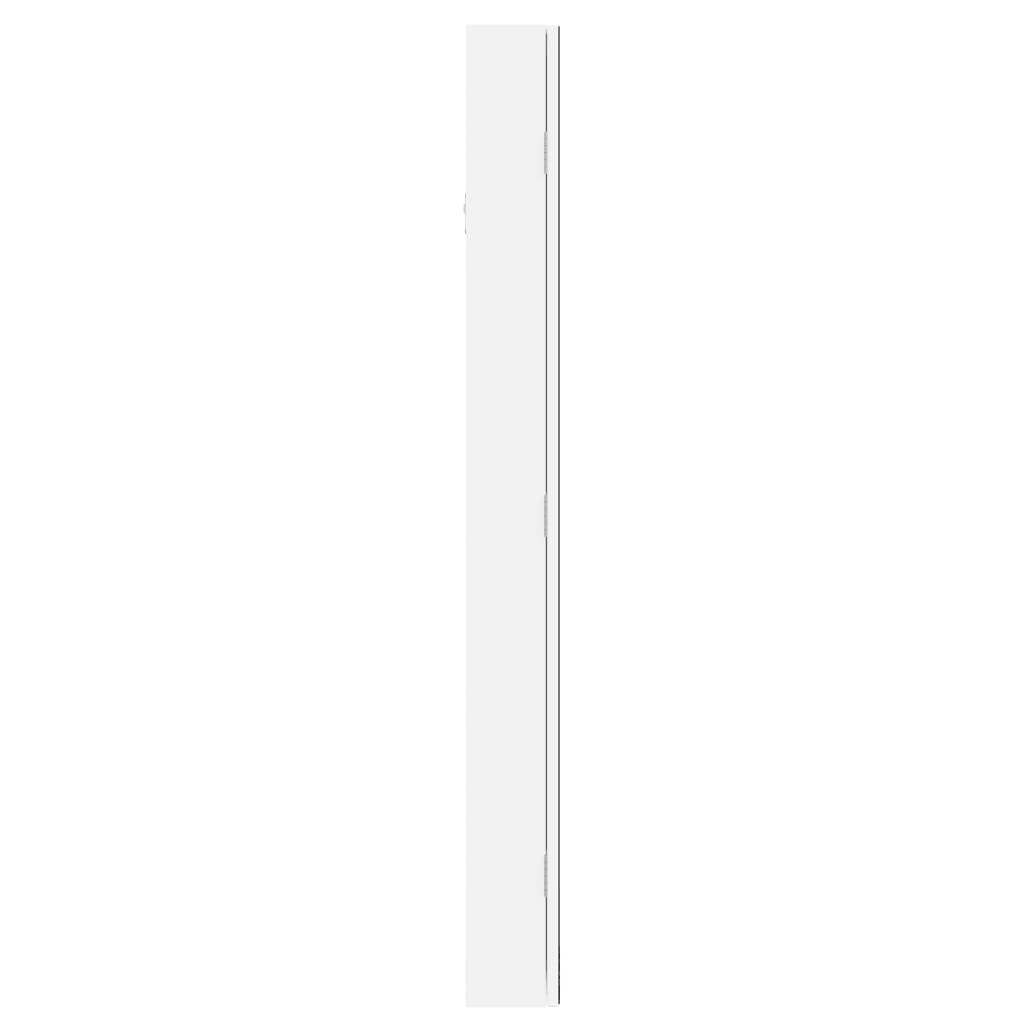 Armoire à bijoux miroir avec éclairage LED Montage mural Blanc