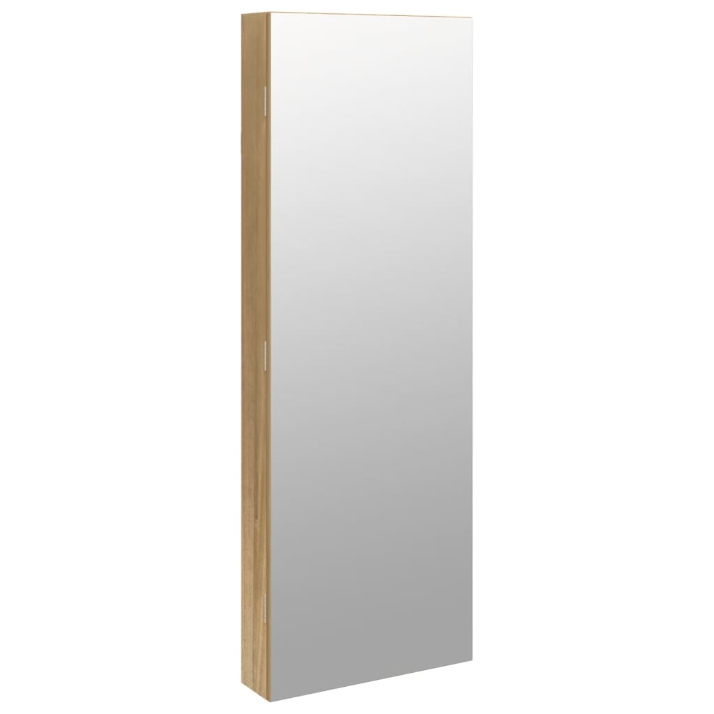 Mirror Jewelry Cabinet with LED Lighting Wall-mounted