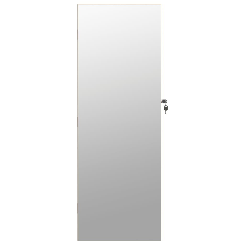 Mirror Jewelry Cabinet with LED Lighting Wall-mounted