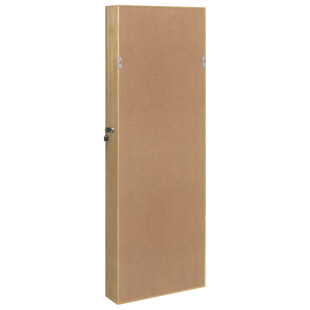 Mirror Jewelry Cabinet with LED Lighting Wall-mounted