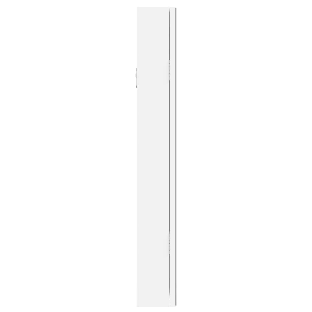 Armoire à bijoux miroir avec éclairage LED Montage mural Blanc