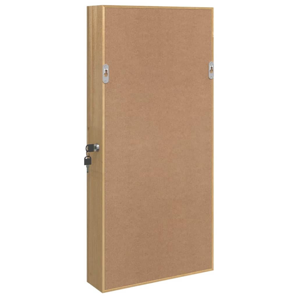 Mirror Jewelry Cabinet with LED Lighting Wall-mounted