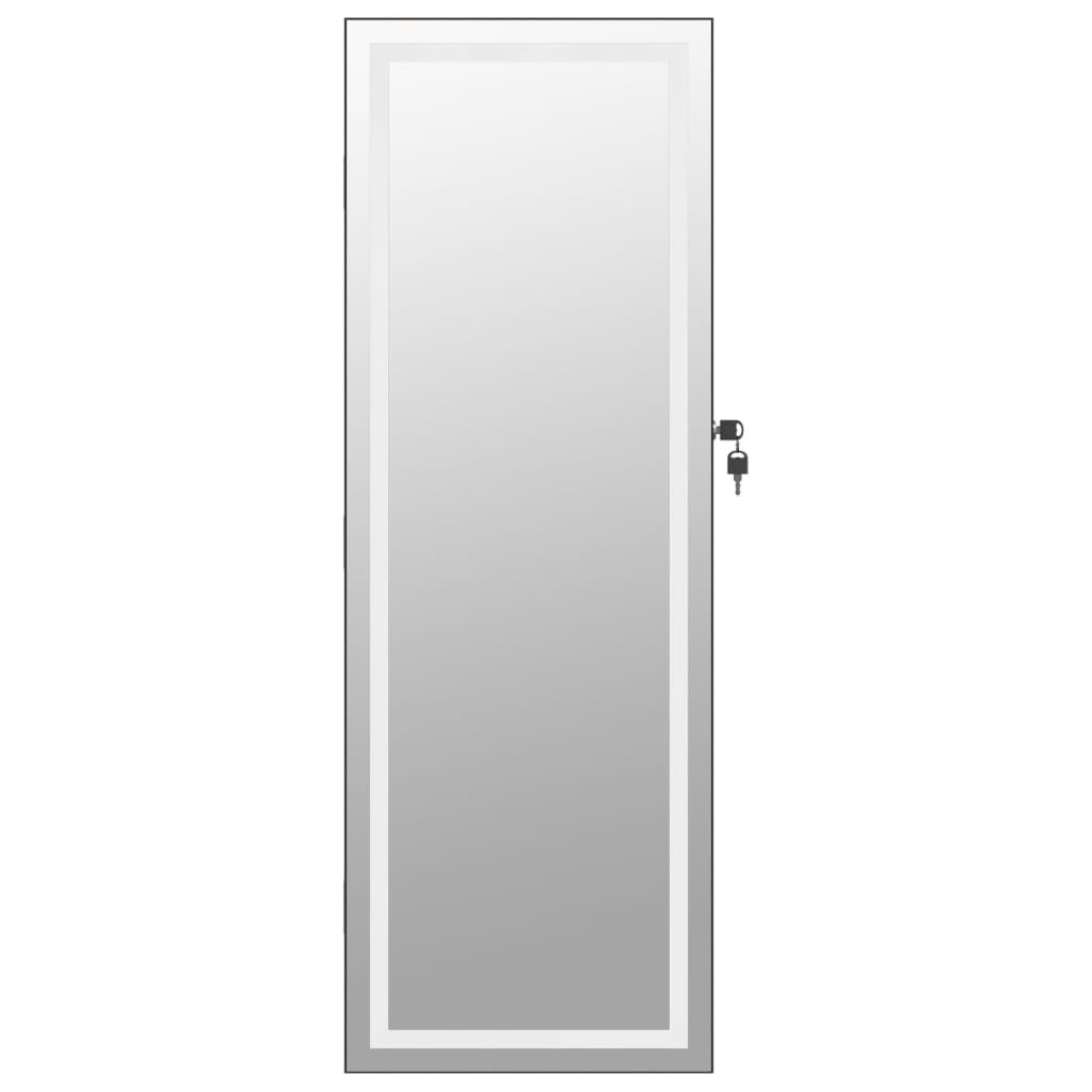 Armoire à bijoux miroir avec éclairage LED Montage mural Noir