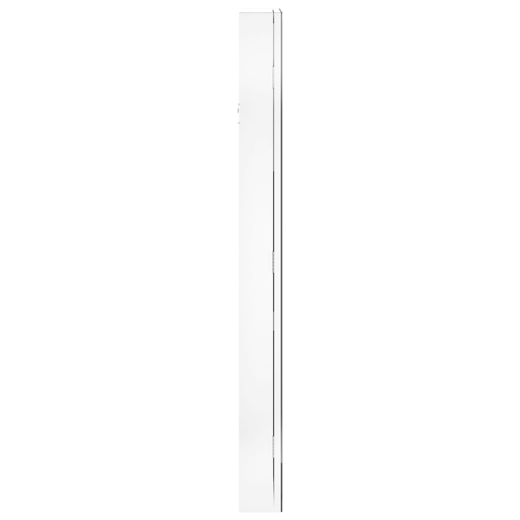 Armoire à bijoux miroir avec éclairage LED Montage mural Blanc