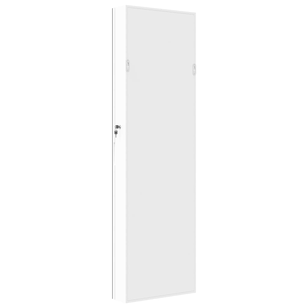 Armoire à bijoux miroir avec éclairage LED Montage mural Blanc