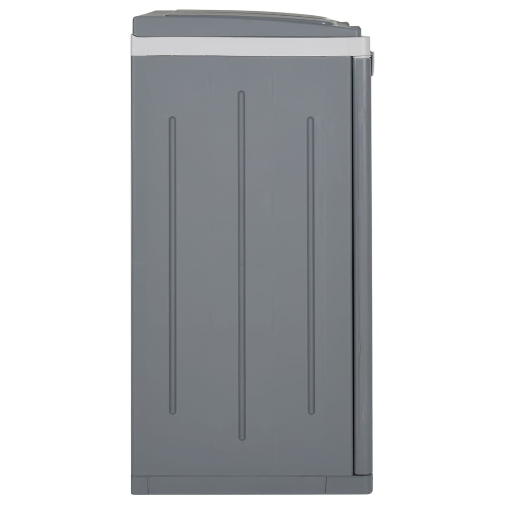Poubelle avec 2 couvercles Gris 65x45x88 cm PP