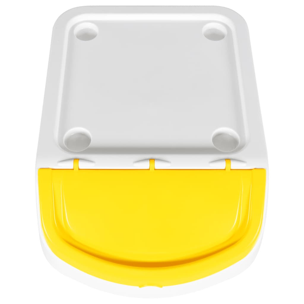 Poubelles avec couvercles 3 pièces Empilables Blanc PP 78 L