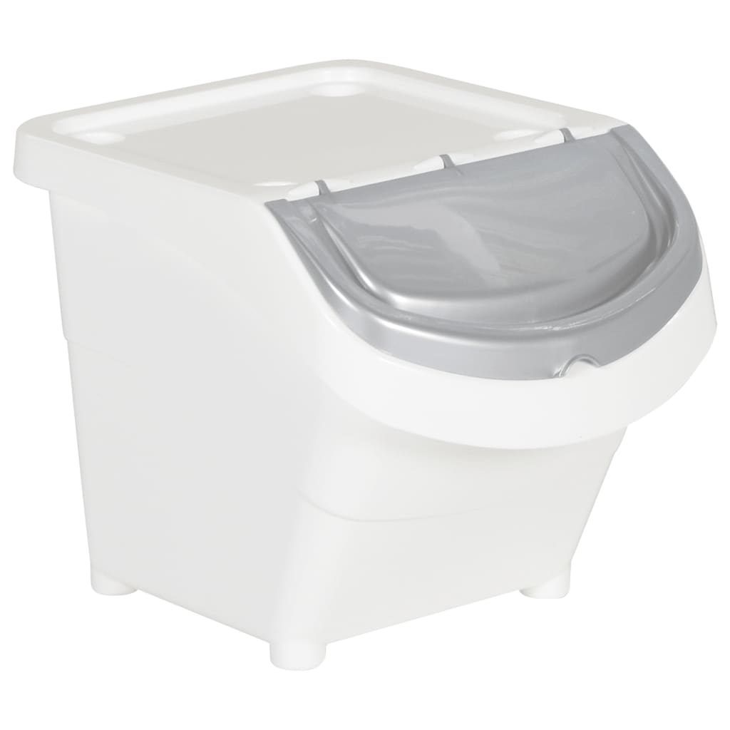 Poubelles avec couvercles 3 pièces Empilables Blanc PP 78 L