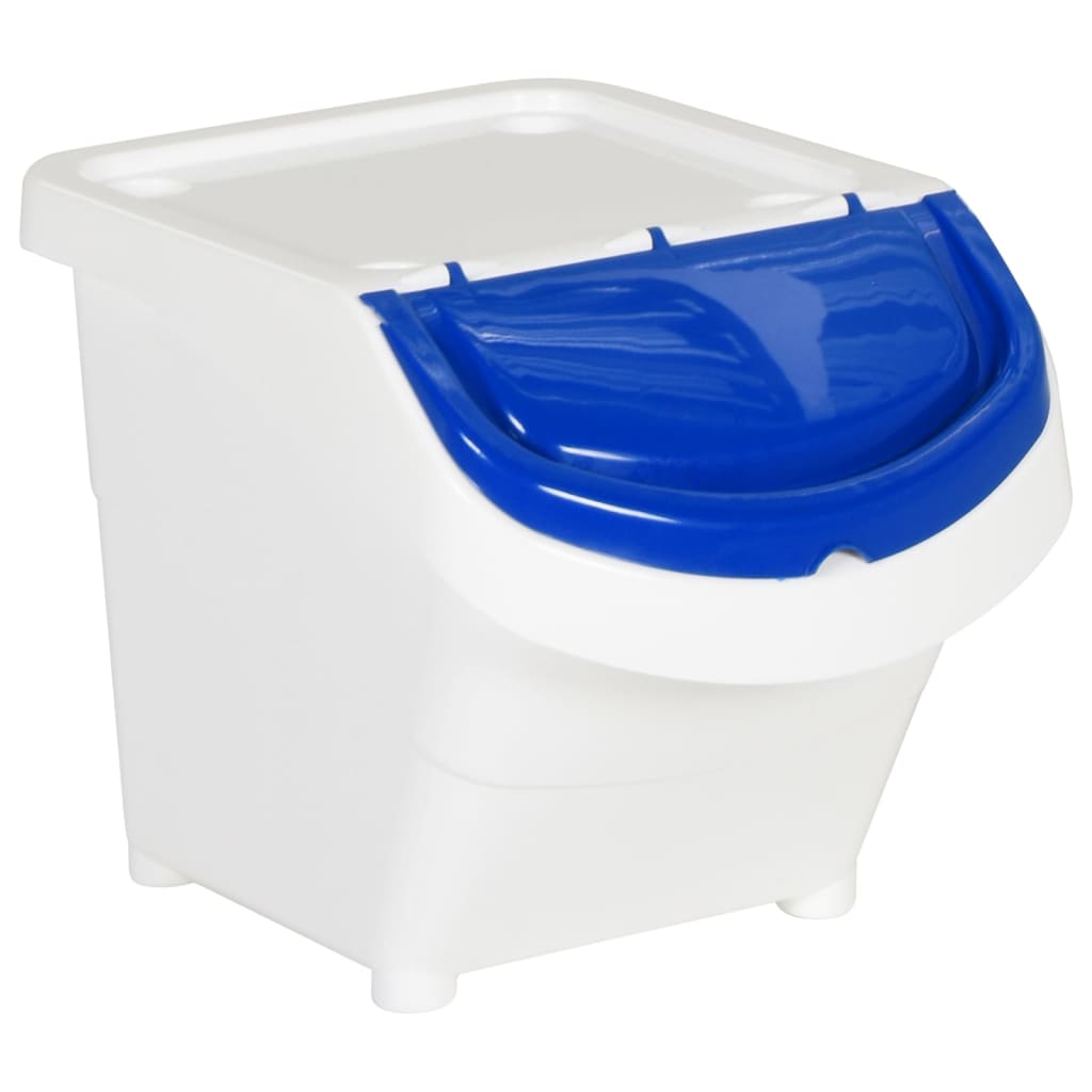 Poubelles avec couvercles 3 pièces Empilables Blanc PP 78 L