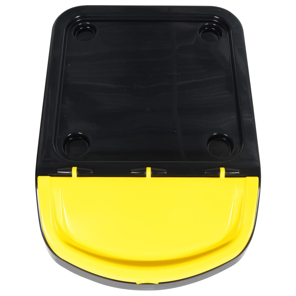 Waste Bins with Lids 3 pcs. Stackable Black PP 120 L