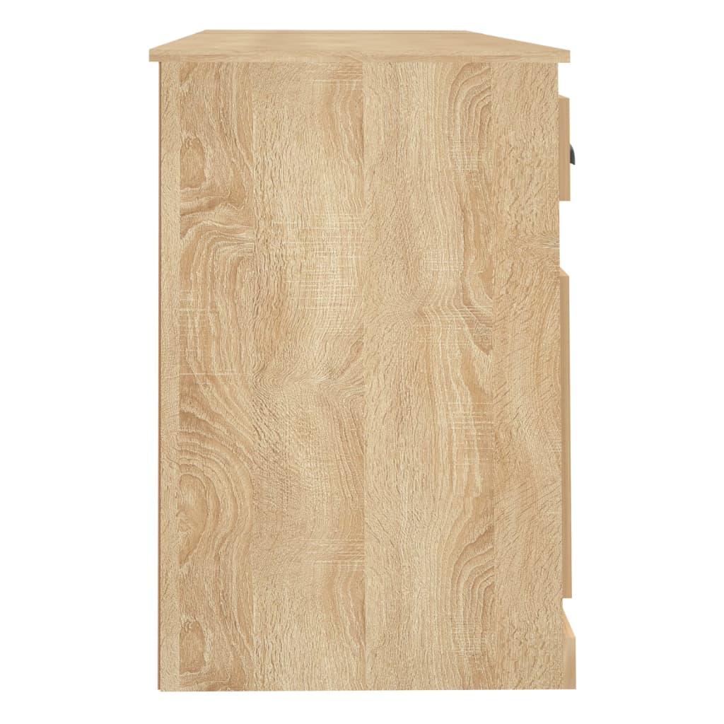Desk with Storage Sonoma Oak Engineered Wood