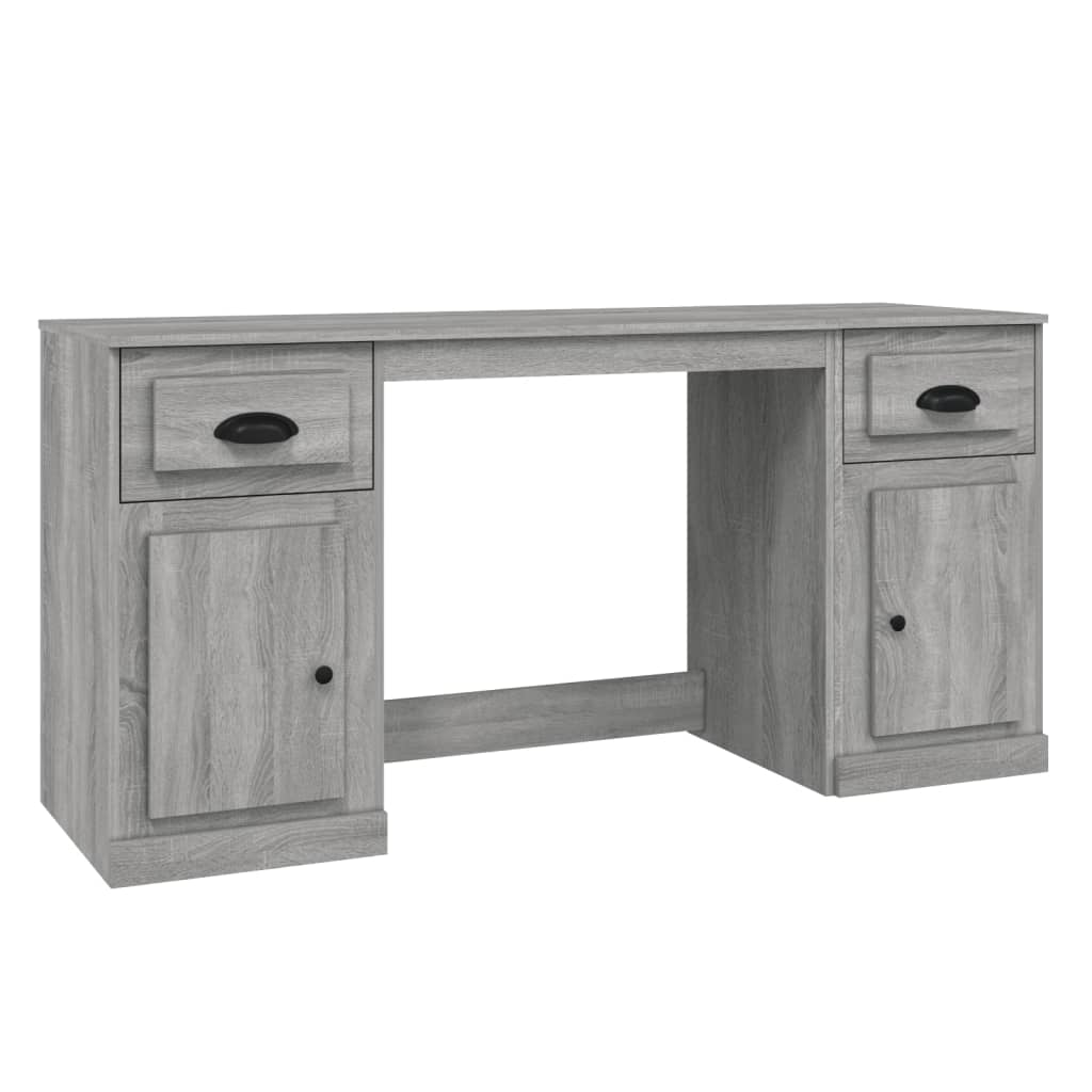 Desk with Storage, Grey Sonoma Engineered Wood