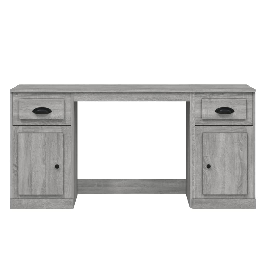 Desk with Storage, Grey Sonoma Engineered Wood