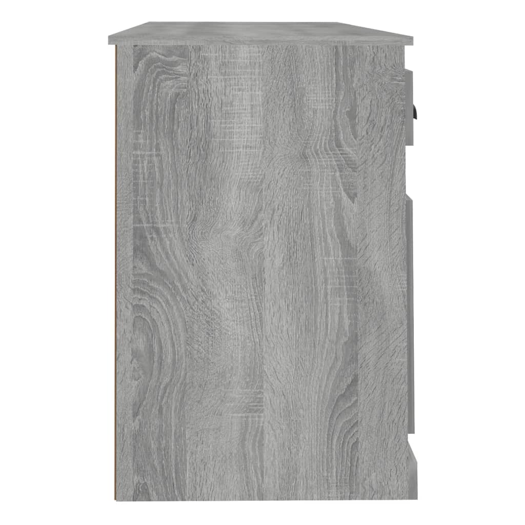 Desk with Storage, Grey Sonoma Engineered Wood