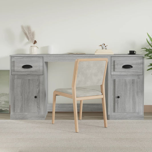 Bureau avec rangement Gris Sonoma Panneau de particules