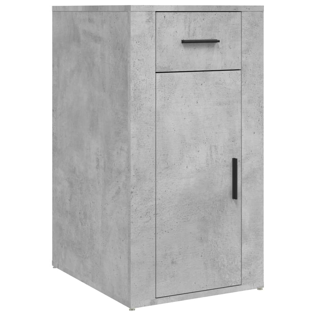 Desk with Storage Concrete Grey Engineered Wood