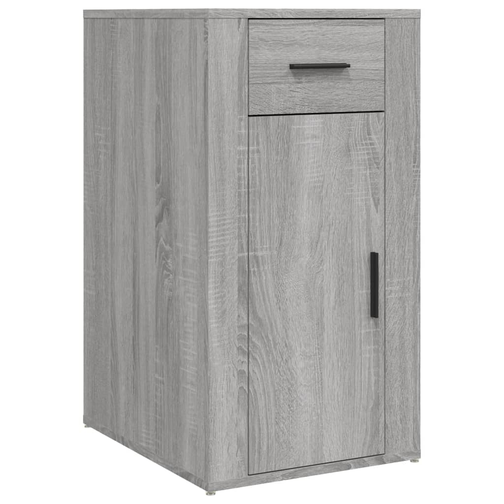 Desk with Storage Grey Sonoma Wood Material