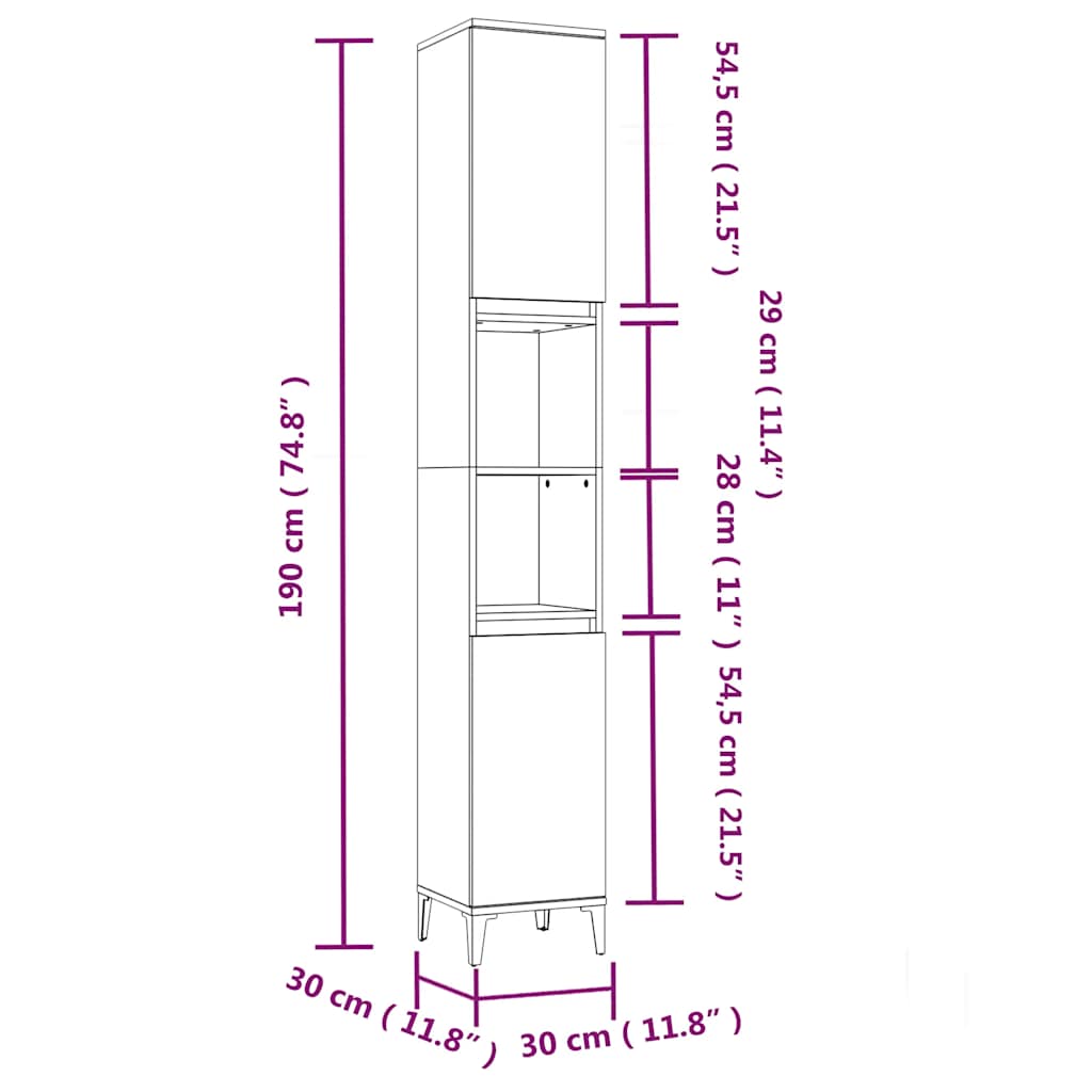 3-tlg. Badmöbel-Set Räuchereiche Holzwerkstoff
